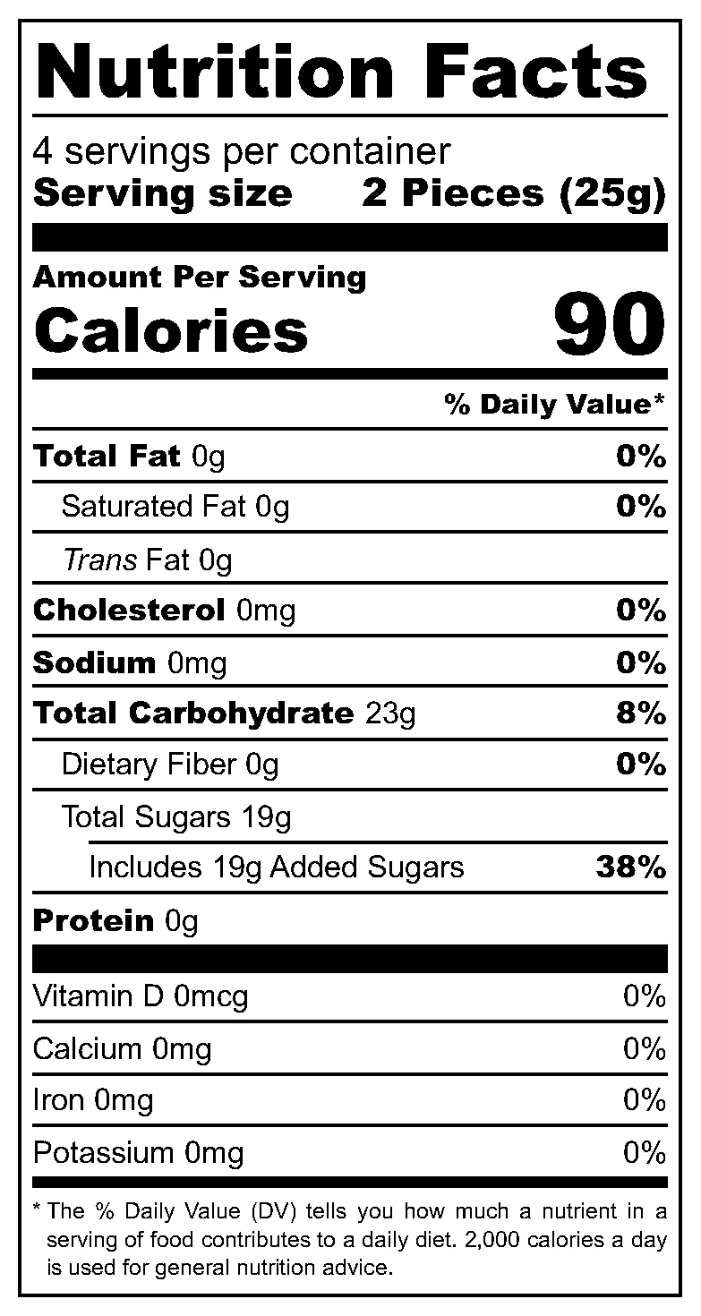 Rose, Lemon & Orange Turkish Delight nutrition facts