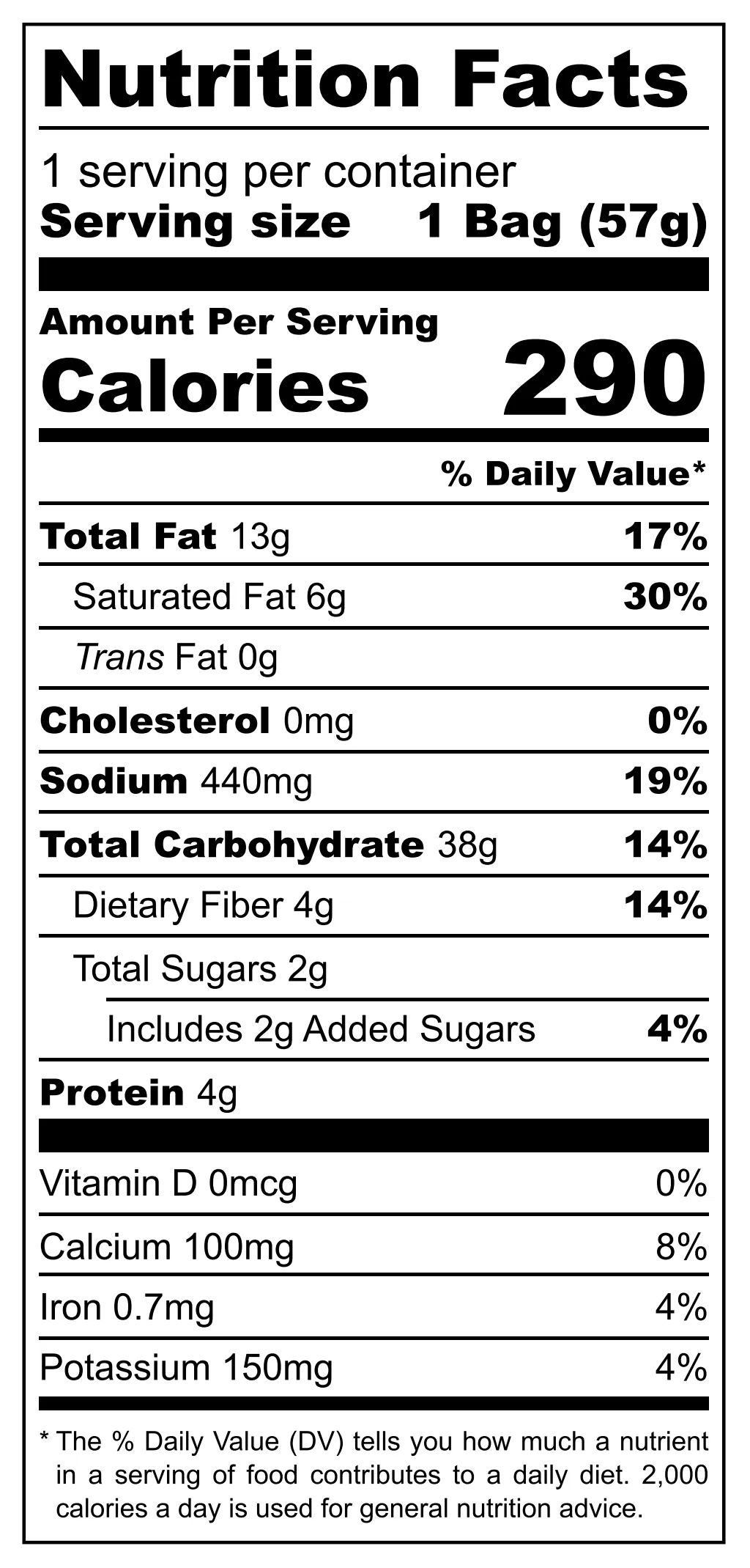 Nortenitos Chile Corn Chips nutrition facts