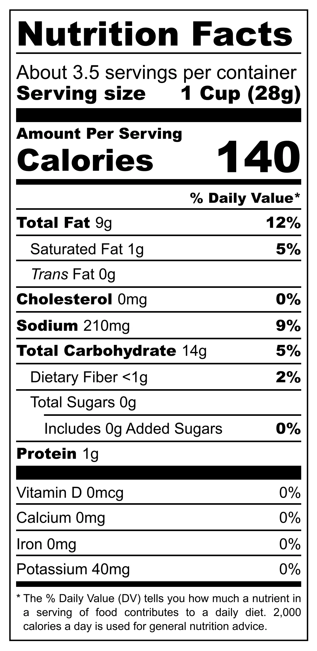 Chili Flakes Kettle Potato Chips nutrition facts