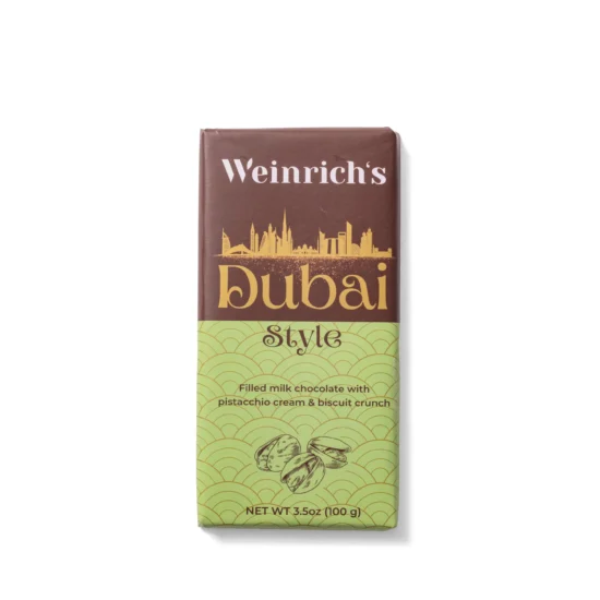 Pistachio Cream & Biscuit Crunch Chocolate Bar Package