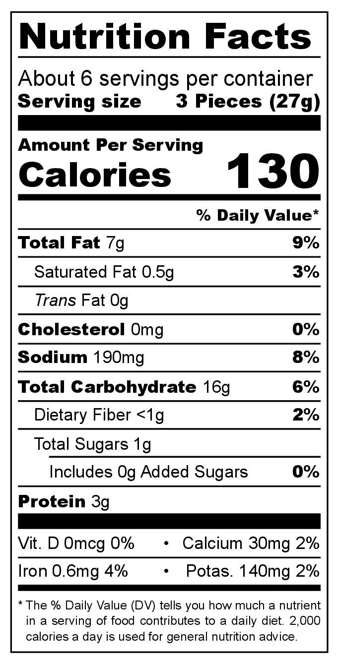 Pan Tosto Tomato & Oregano Bruschetta Bites nutrition facts
