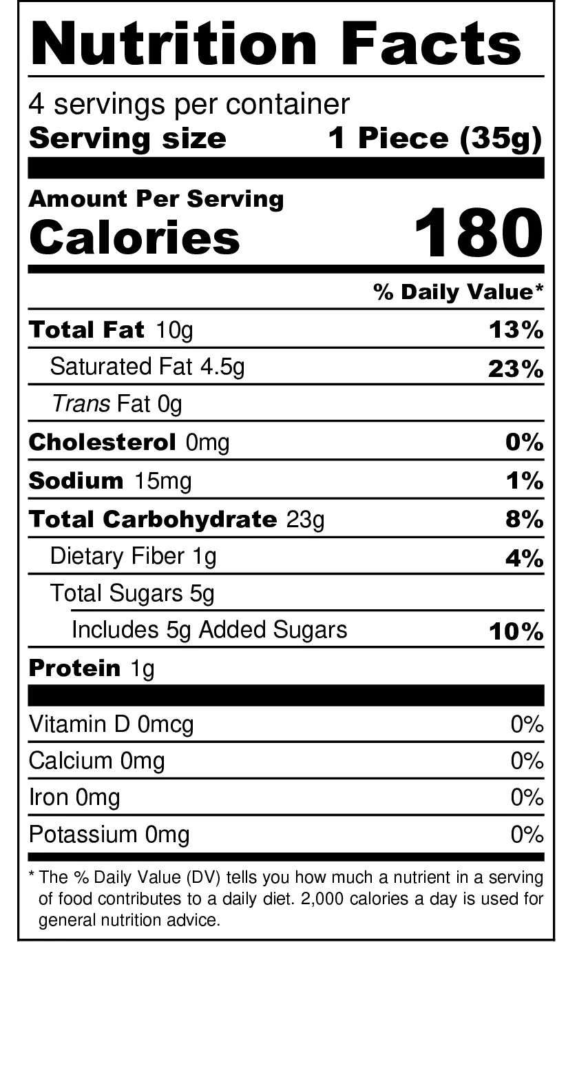 Almond Shortbread nutrition facts
