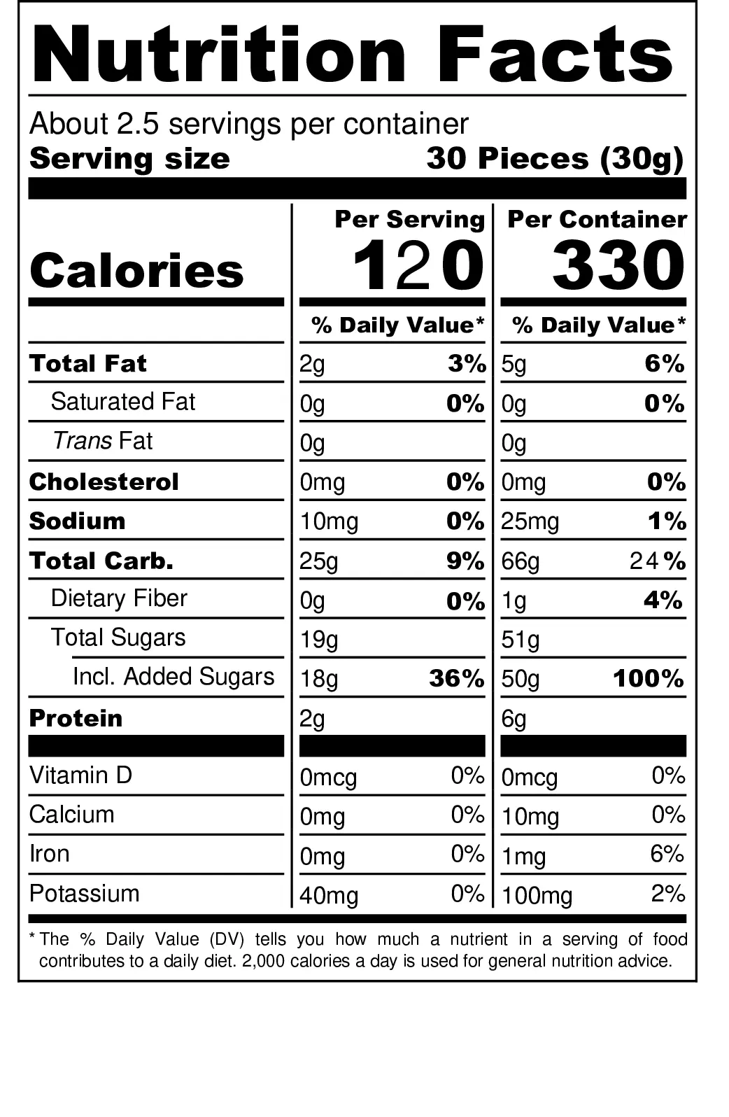 Amarettini Crisp Almond Cookies nutrition facts