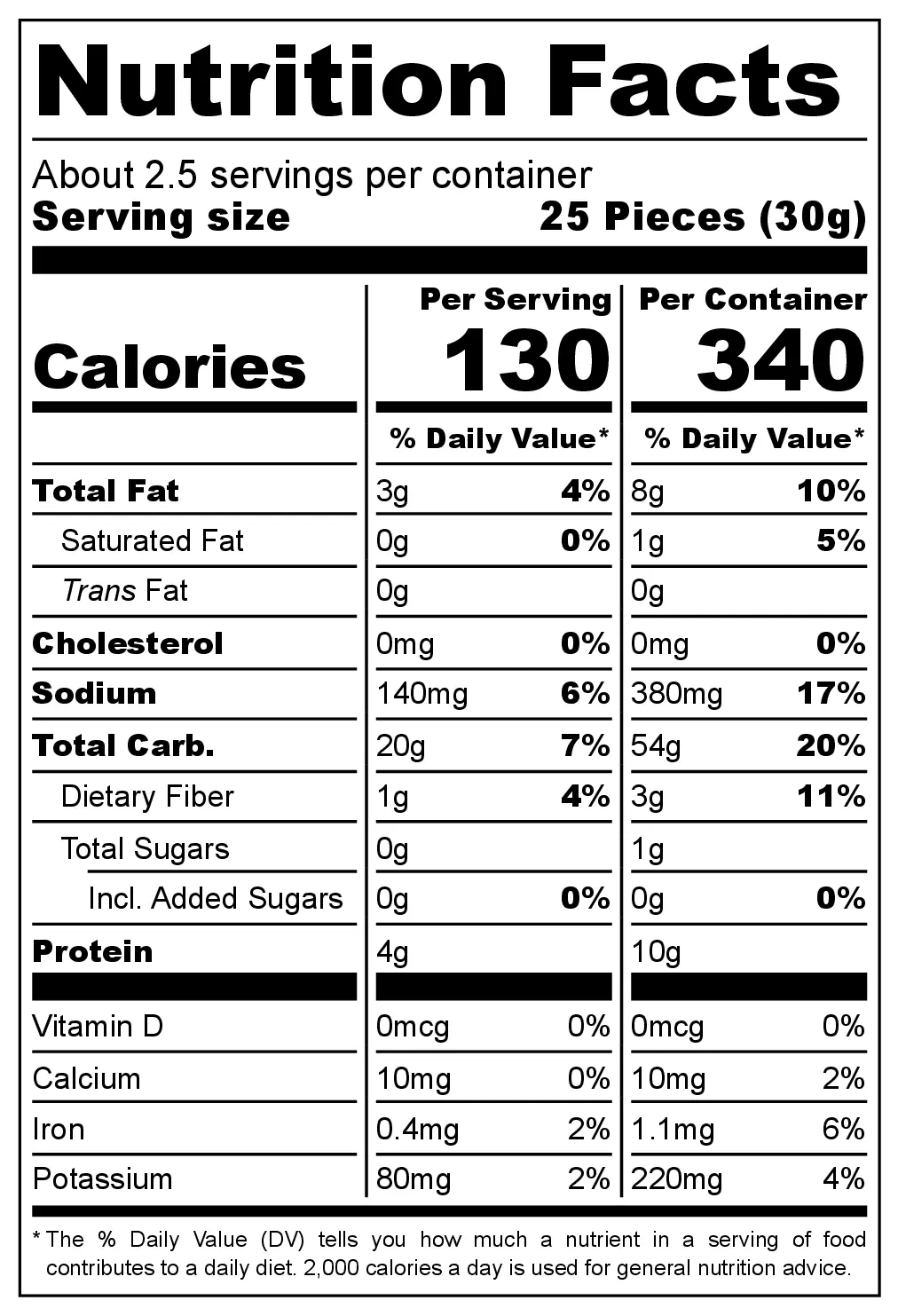 Cartamusica Pecorino Bread Chips nutrition facts
