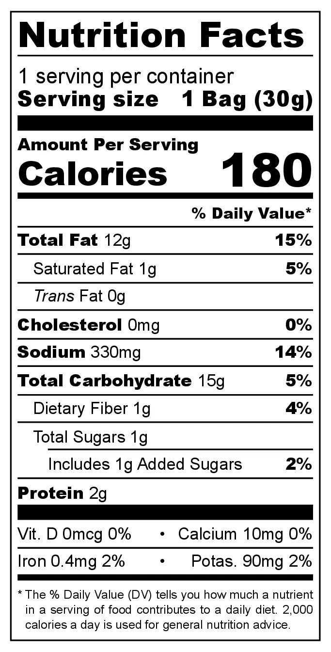 Wasabi Seaweed Tempura Snack nutrition facts