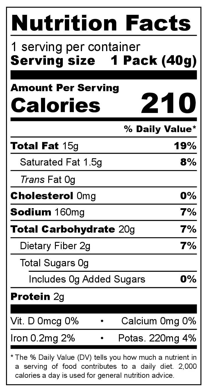 Handcooked Rosemary & Sea Salt Potato Chips nutrition facts