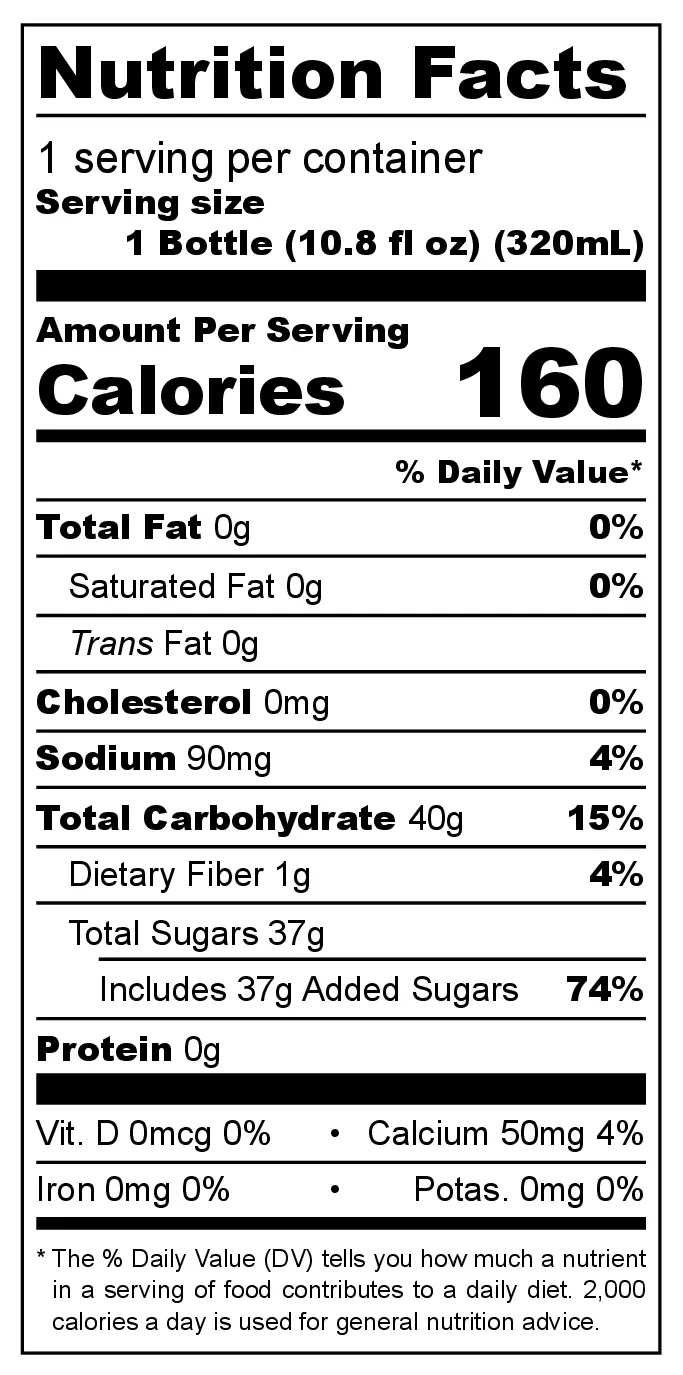 Pink Guava Nata De Coco Drink nutrition facts
