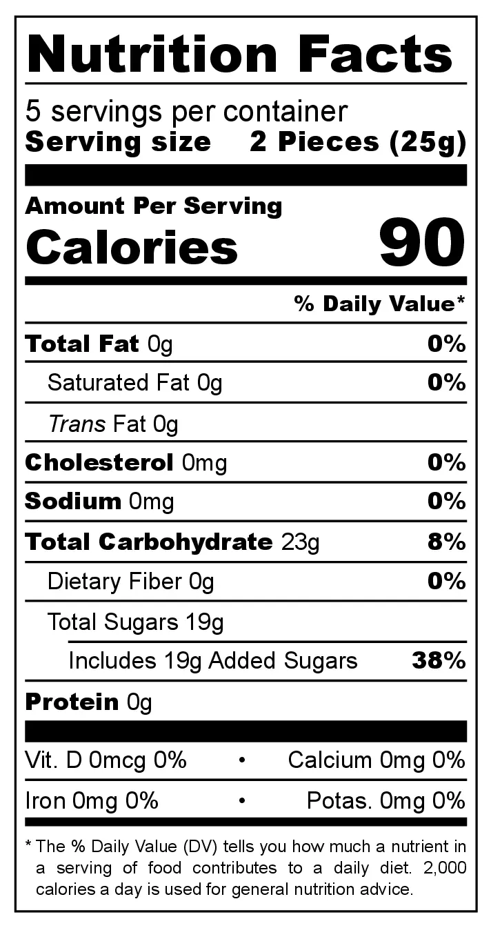 Rose Turkish Delight nutrition facts