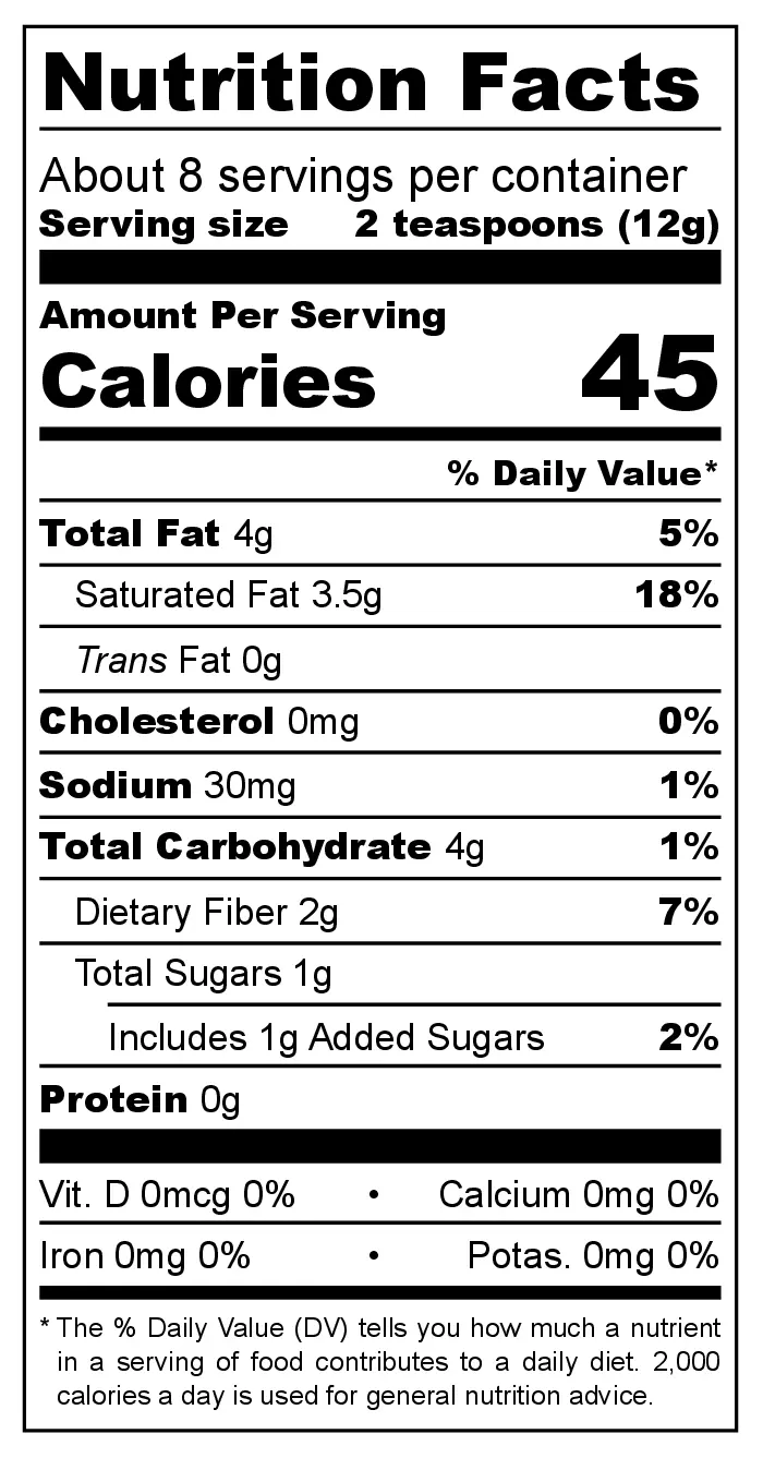 Sweet Coconut Flakes nutrition facts