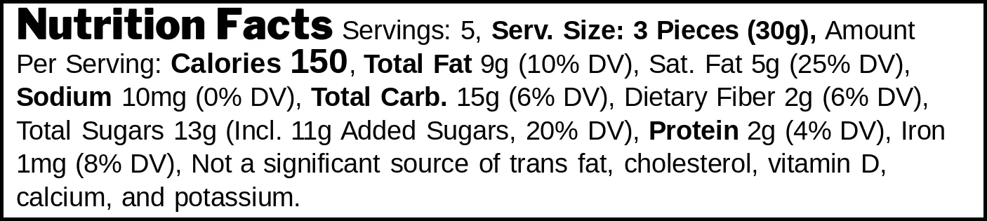 Dark Chocolate Truffles nutrition facts