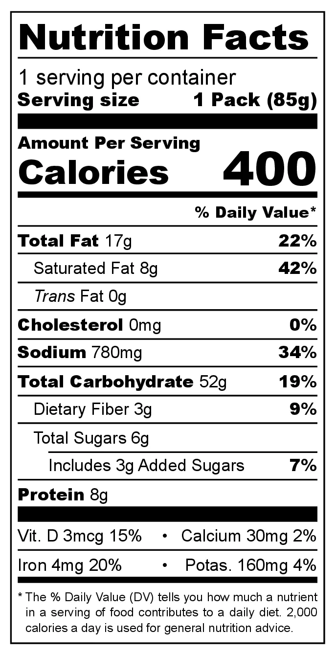 Mi Goreng Fried Noodles nutrition facts