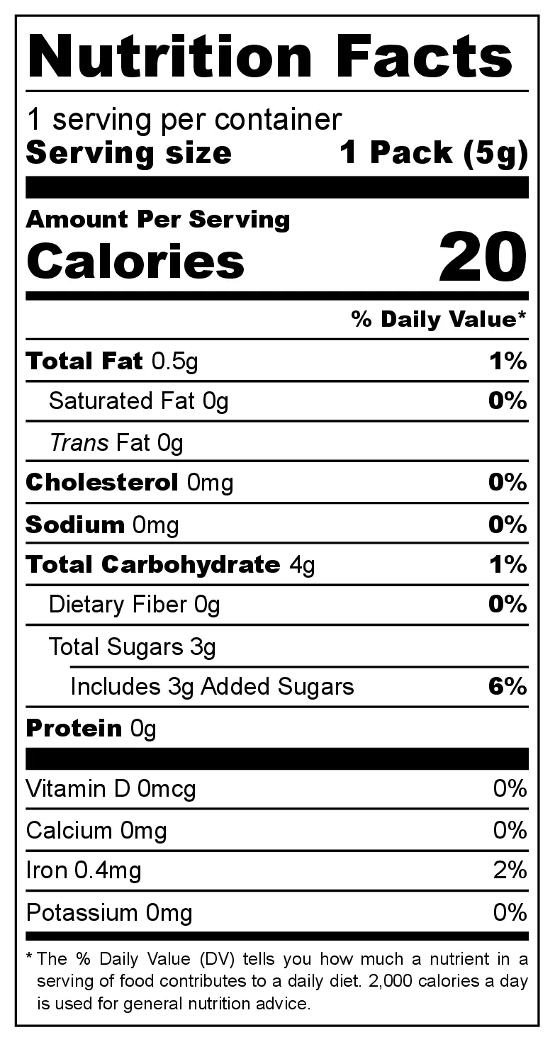 Sweetened Fennel Seed, Nut & Date Mouth Refreshner nutrition facts