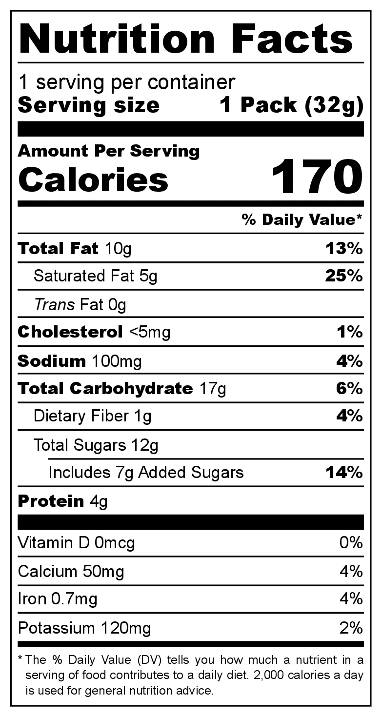 Pepero Snowy Almond Biscuit Sticks nutrition facts